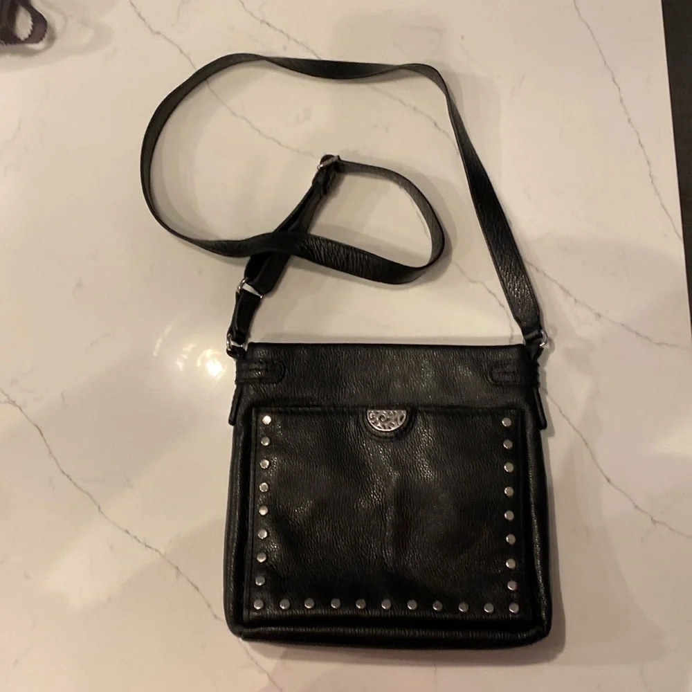 LIKE NEW🌟 Brighton Pretty Tough Royce Organizer black studded crossbody - Picture 4 of 10